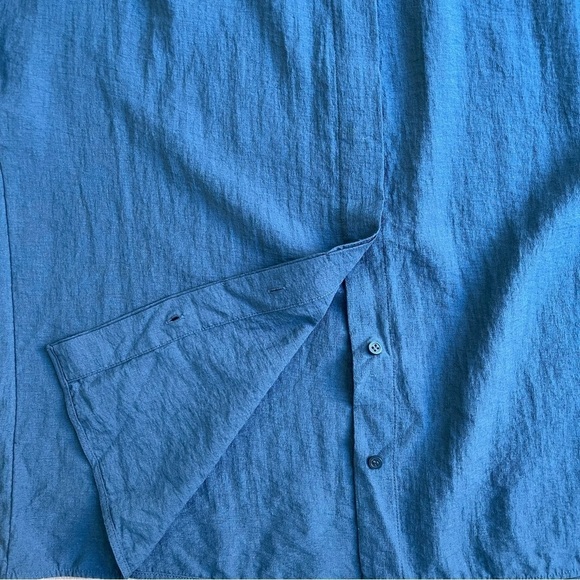 COS long sleeve lightweight rayon blend round neck button front teal tunic top 8 - Picture 10 of 13